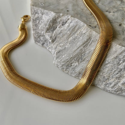 Colar Banhado  a ouro 18k Snake/Fio Alemão